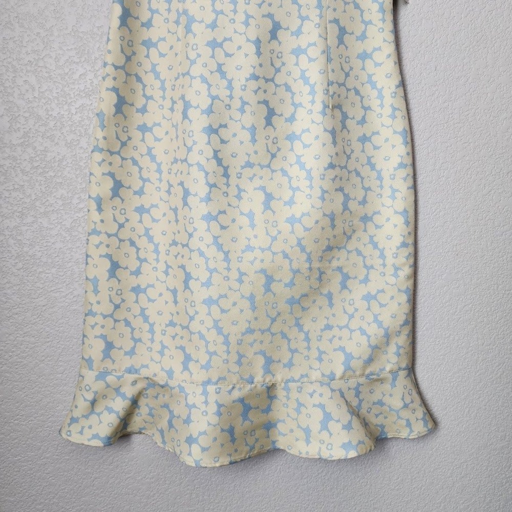 NOVELLO BLOOM 90s Floral Mini Dress Pastel Blue Coquette Size 4 NEW - Picture 9 of 10